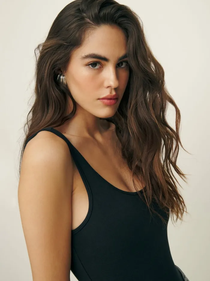 Reformation Tops Demi Knit Bodysuit Black 8211 Women