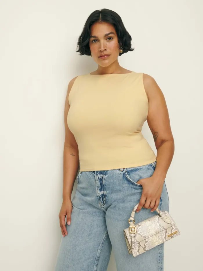 Reformation Tops Dusk Knit Top Es Parmesan 8211 Women