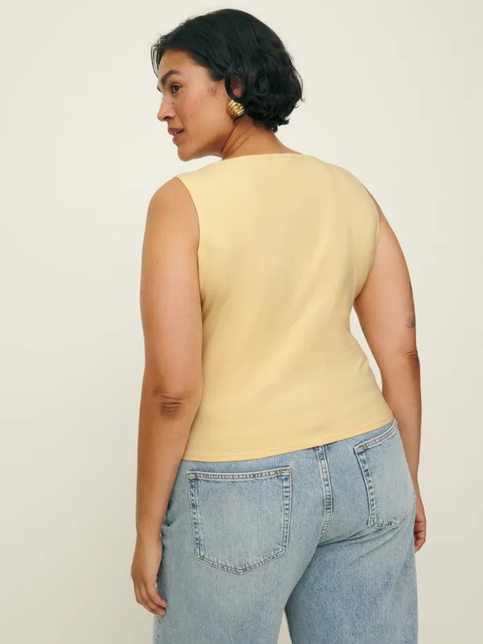 Reformation Tops Dusk Knit Top Es Parmesan 8211 Women