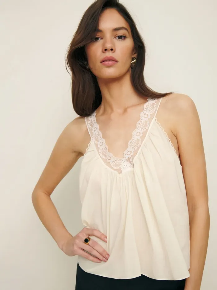 Reformation Tops Fira Top Cream 8211 Women