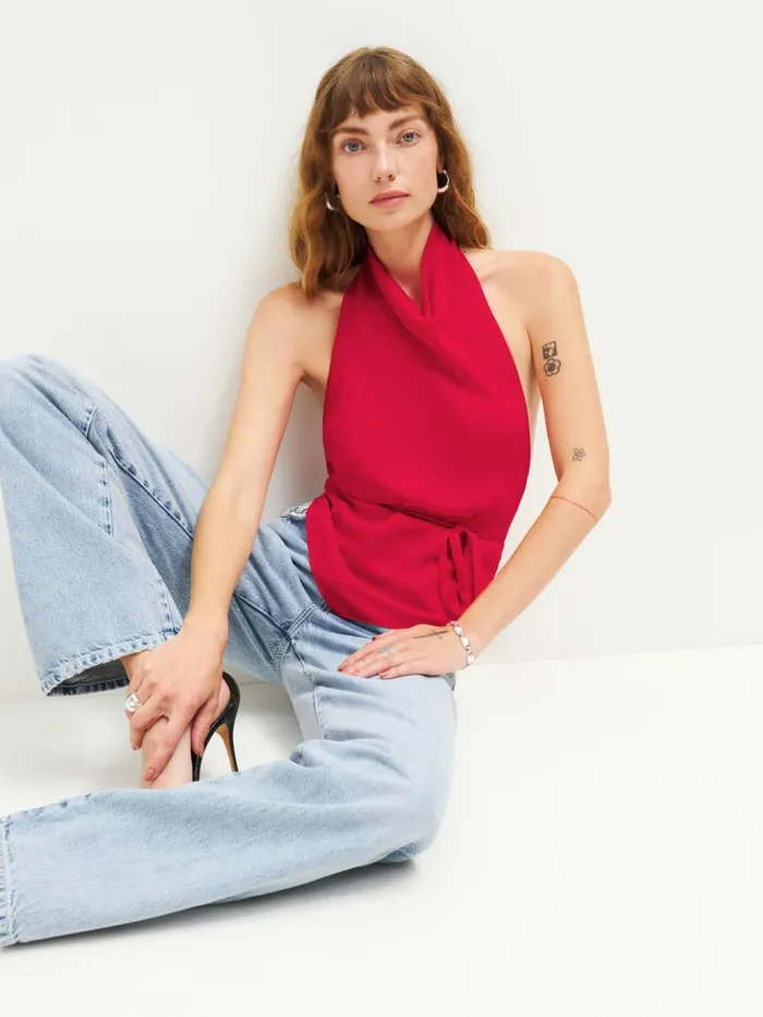 Reformation Tops Lennox Top Poinsettia 8211 Women Reformation Tops Lennox Top Poinsettia 8211 Women