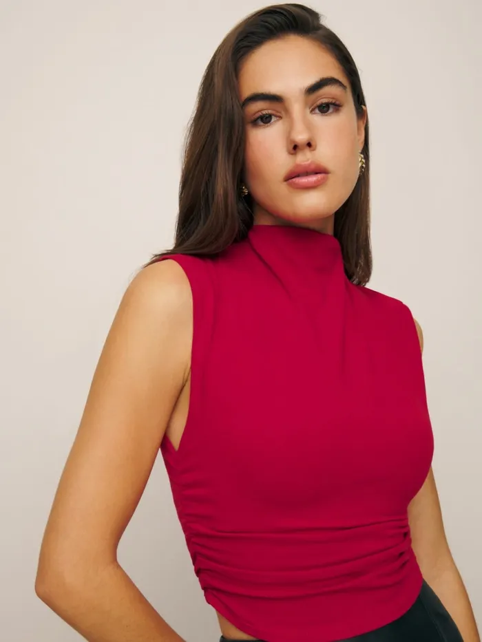 Reformation Tops Lindy Knit Top Lipstick 8211 Women