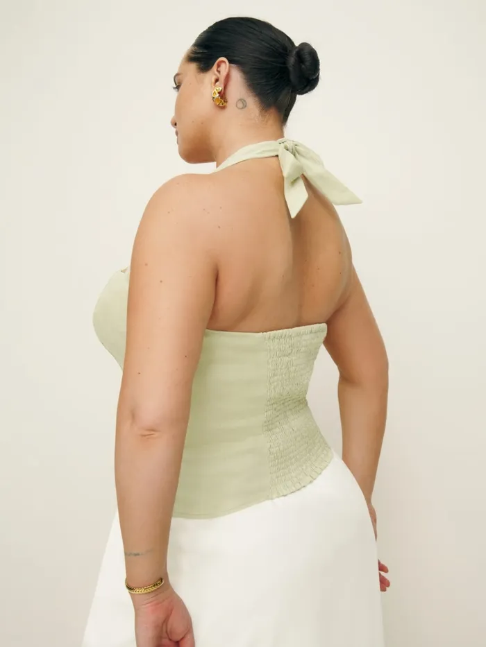 Reformation Tops Malika Linen Top Es Dried Herbs 8211 Women Reformation Tops Malika Linen Top Es Dried Herbs 8211 Women