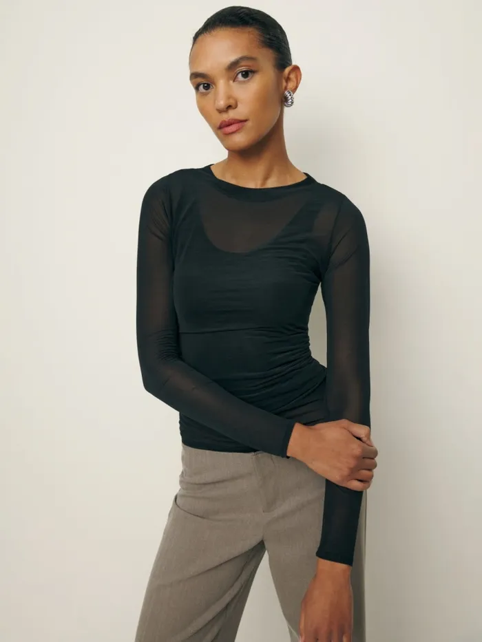 Reformation Tops Seline Knit Top Black 8211 Women