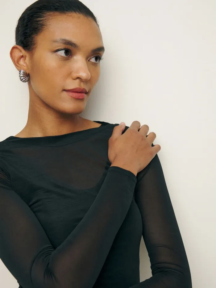 Reformation Tops Seline Knit Top Black 8211 Women