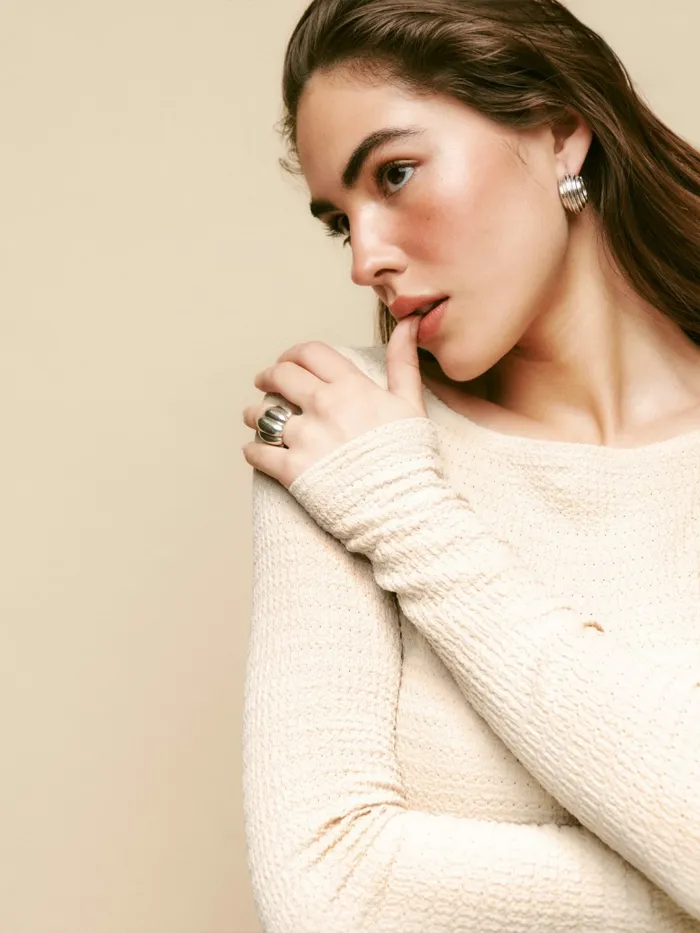 Reformation Tops Wiley Knit Top Ivory 8211 Women