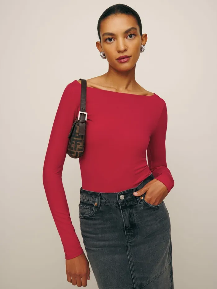 Reformation Tops Wiley Knit Top Lipstick 8211 Women