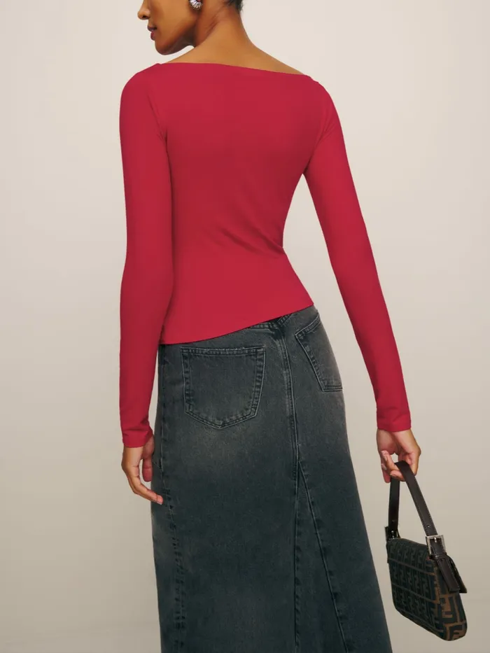 Reformation Tops Wiley Knit Top Lipstick 8211 Women