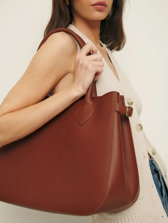 Reformation Totes Oversized Patrizia Bowling Bag Whiskey 8211 Women Reformation Totes Oversized Patrizia Bowling Bag Whiskey 8211 Women