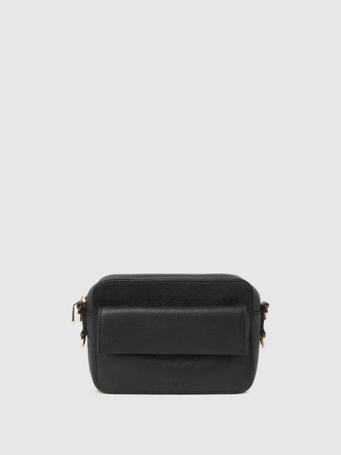 REISS Bags and Purses Women Leather Crossbody Camera Bag Black