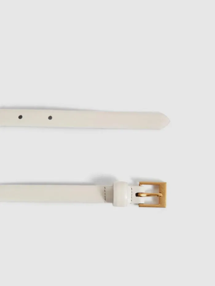REISS Belts Women Thin Leather Belt Off White