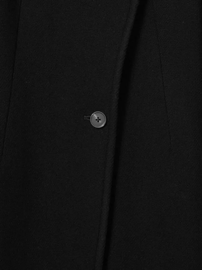 REISS Coats and Jackets Women WoolBlend Longline DoubleBreasted Coat Black