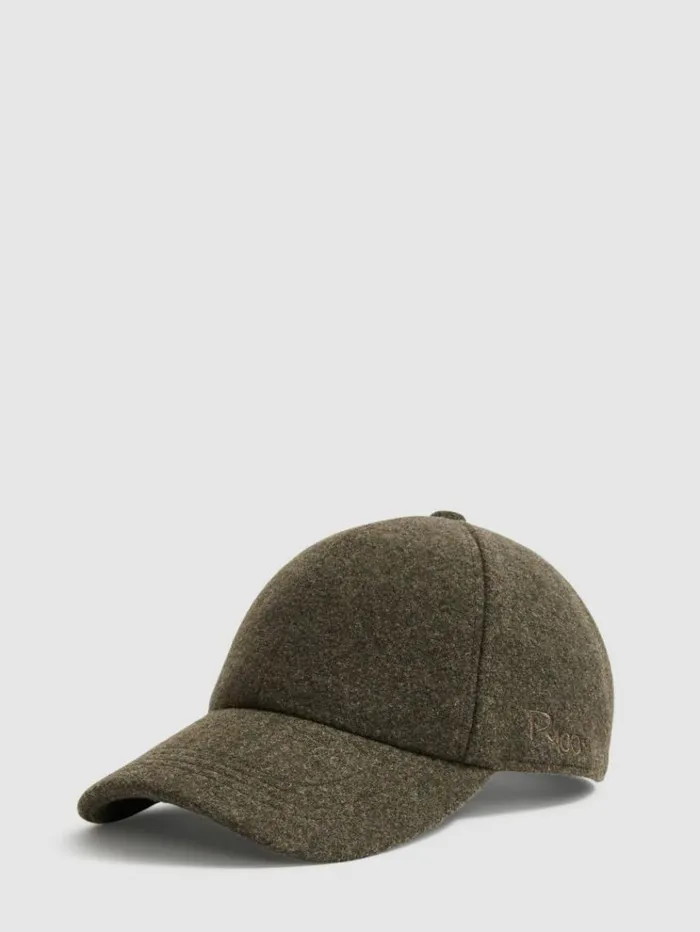 REISS Hats Gloves and Scarves Women Reiss Les 100 Ciels FeltedTweed Baseball Cap Khaki