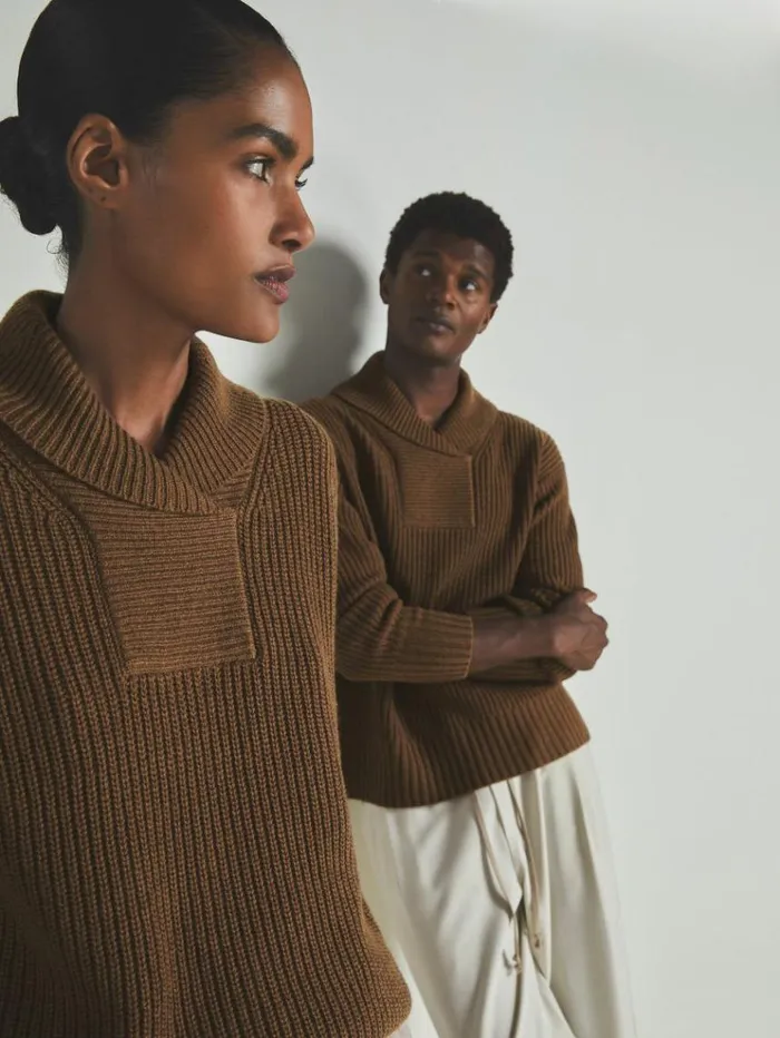 REISS Sweaters WomenMen Reiss Les 100 Ciels Wool And Cashmere Jumper Chestnut