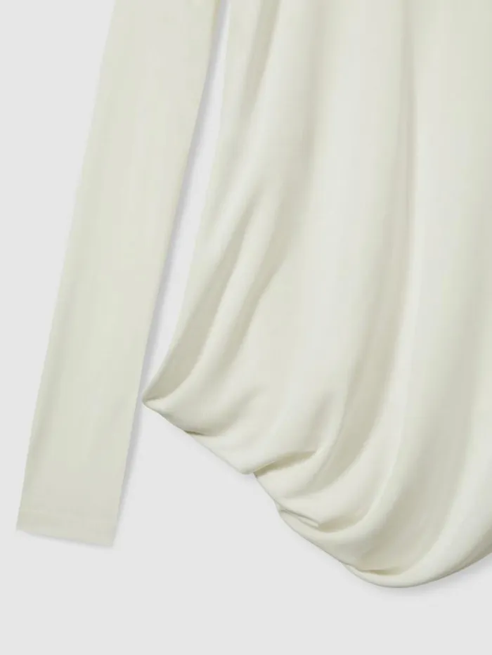 REISS Tops Women DrapedJersey Top Ivory