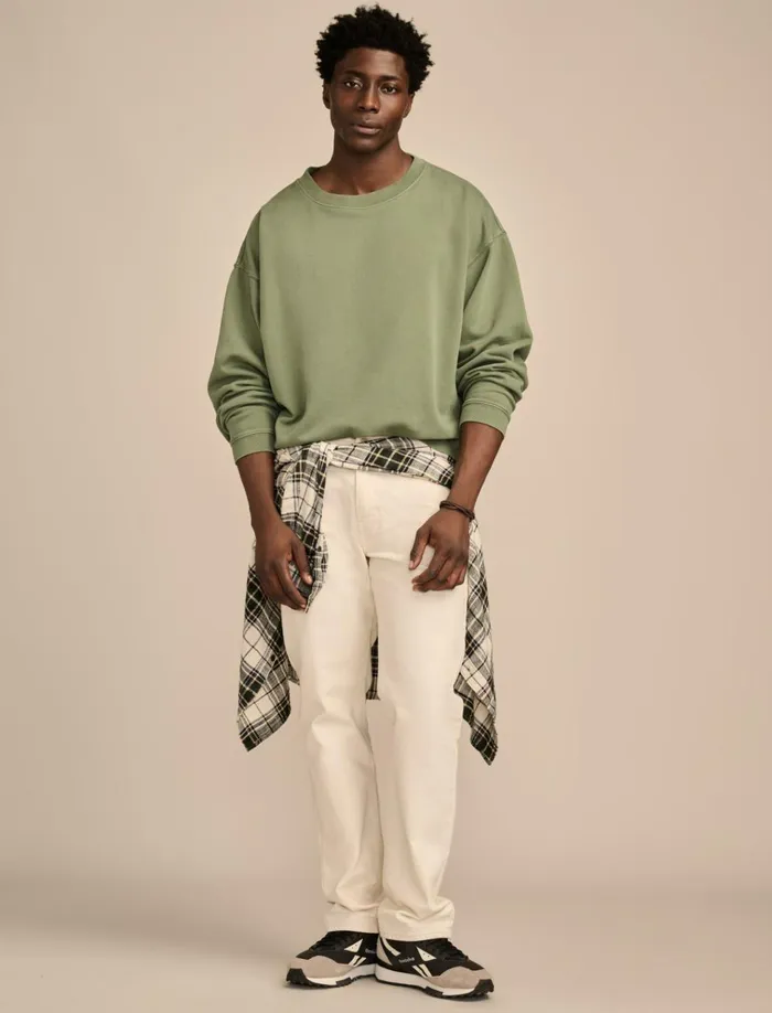 Relaxed Fleece Crew Laurel Wreath Men Lucky Brand Activewear