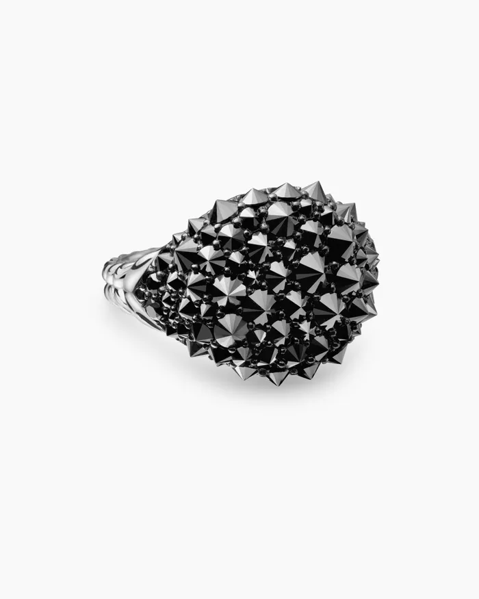 Reverse Set Pav Pinky Ring In 18K White Gold With Diamonds 14mm Women David Yurman Pinky Reverse Set Pav Pinky Ring In 18K White Gold With Diamonds 14mm Women David Yurman Pinky