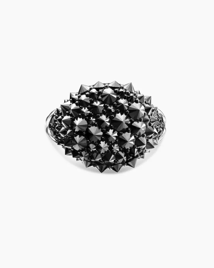 Reverse Set Pav Pinky Ring In 18K White Gold With Diamonds 14mm Women David Yurman Pinky Reverse Set Pav Pinky Ring In 18K White Gold With Diamonds 14mm Women David Yurman Pinky