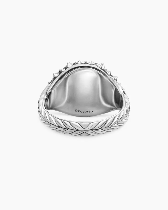 Reverse Set Pav Pinky Ring In 18K White Gold With Diamonds 14mm Women David Yurman Pinky Reverse Set Pav Pinky Ring In 18K White Gold With Diamonds 14mm Women David Yurman Pinky