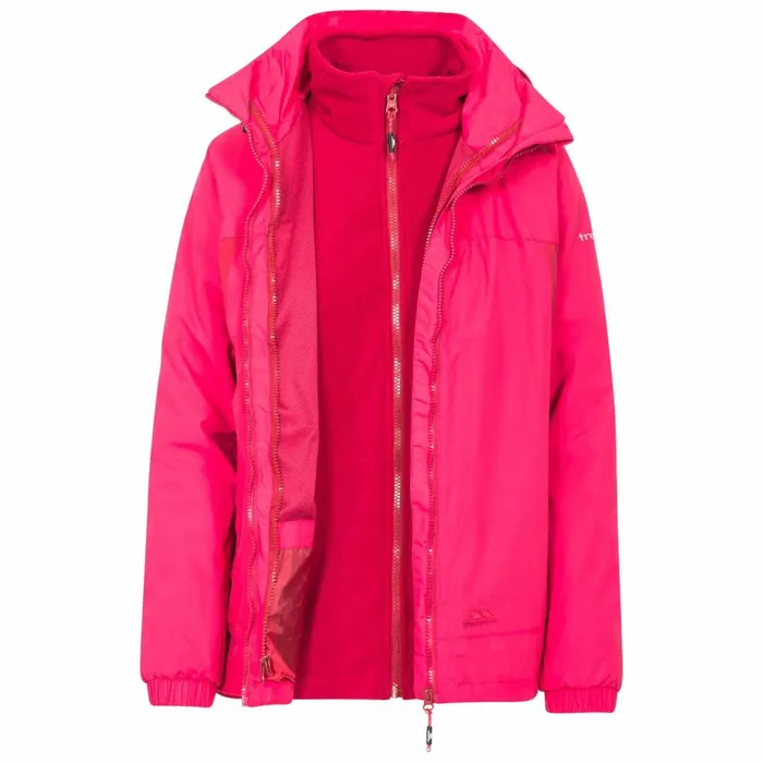 Rewarding 3 In 1 Waterproof Jacket Raspberry Women Trespass 3 In 1 Jackets