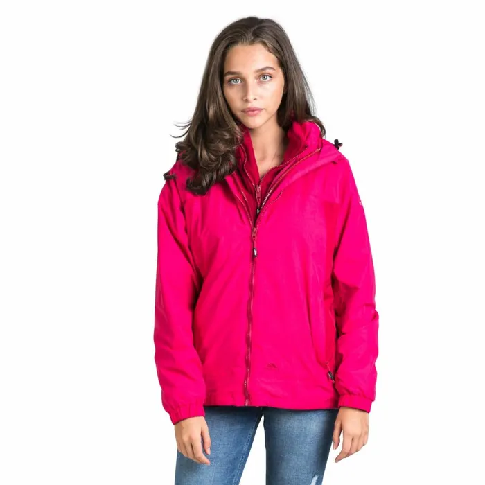 Rewarding 3 In 1 Waterproof Jacket Raspberry Women Trespass 3 In 1 Jackets
