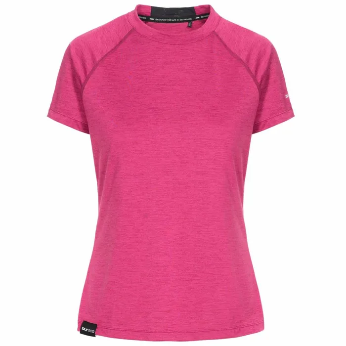 Rhea DLX EcoFriendly TShirt Berry Marl Women Trespass Gym and Sports Tops