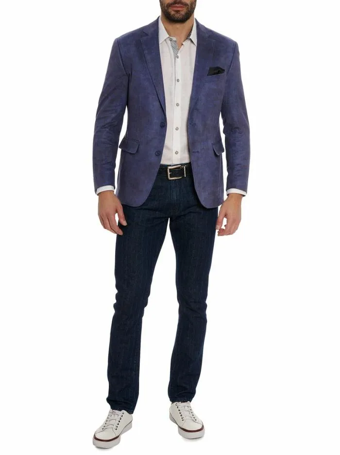 Robert Graham Blazers Men Lubrano Velour Blazer Plum