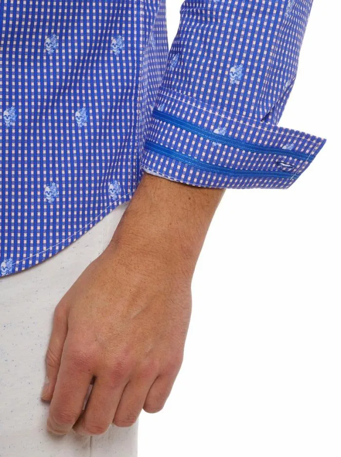 Robert Graham Button Down Shirts Men Bryson Long Sleeve Button Down Shirt Blue