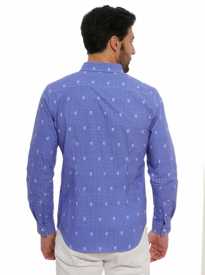 Robert Graham Button Down Shirts Men Bryson Long Sleeve Button Down Shirt Blue