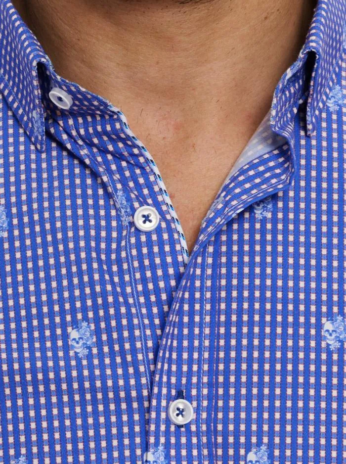Robert Graham Button Down Shirts Men Bryson Long Sleeve Button Down Shirt Blue