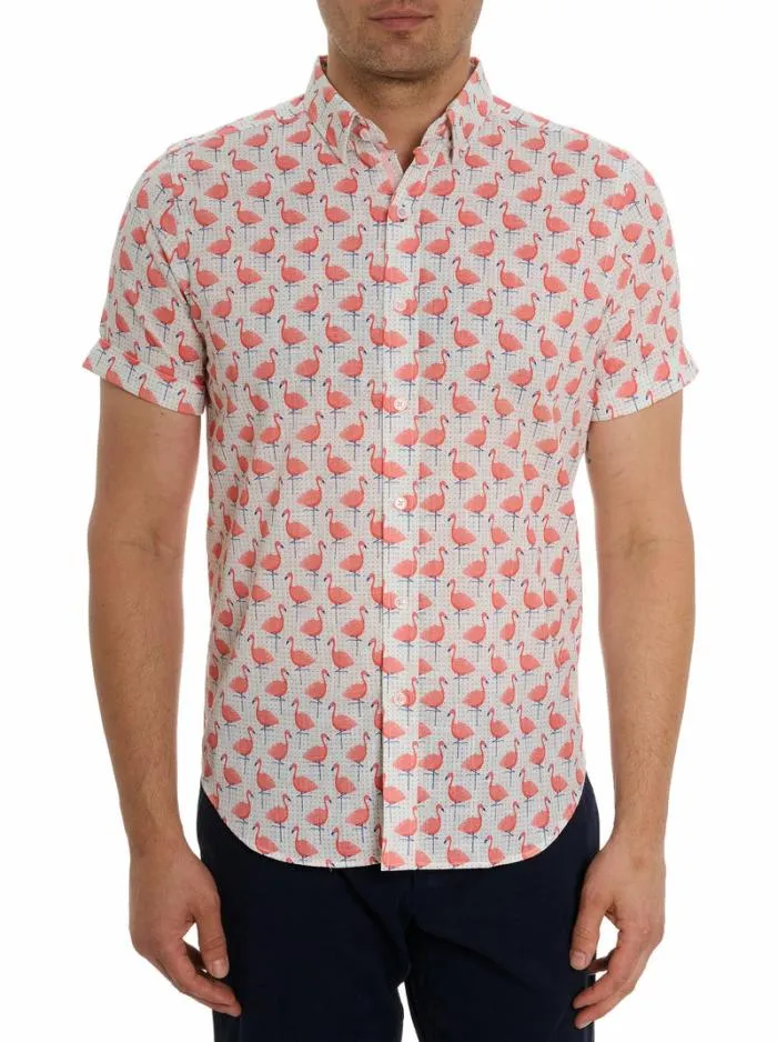 Robert Graham Button Down Shirts Men Polka Flamingo Short Sleeve Button Down Shirt Multi Robert Graham Button Down Shirts Men Polka Flamingo Short Sleeve Button Down Shirt Multi