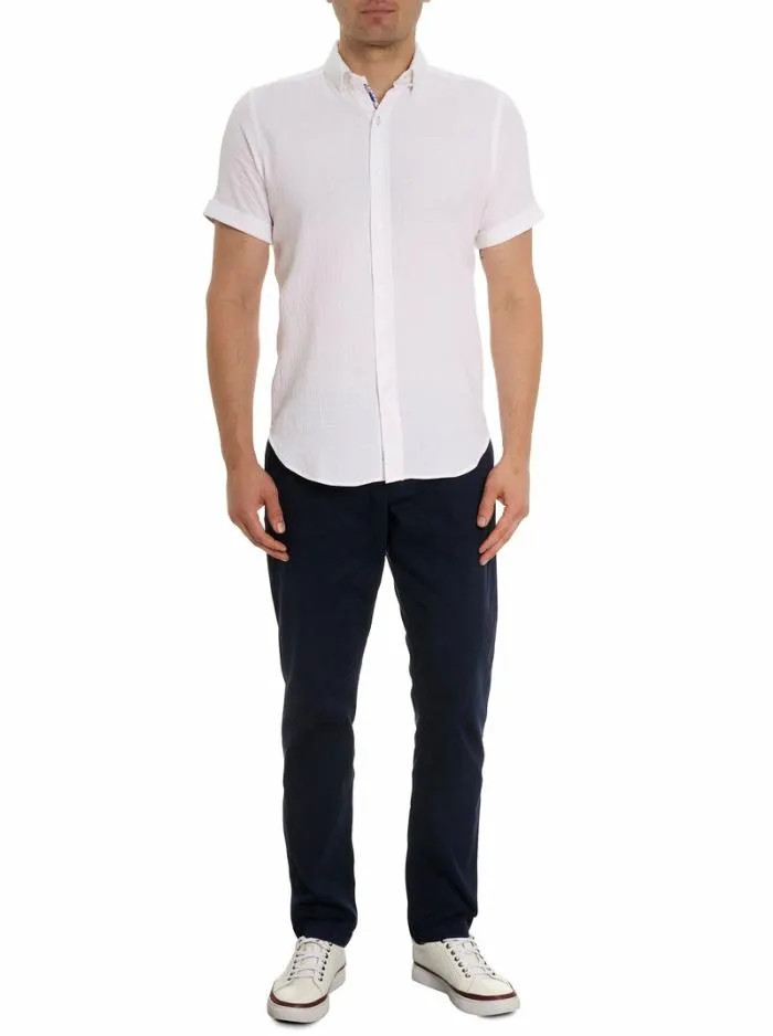 Robert Graham Button Down Shirts Men Reid Short Sleeve Button Down Shirt White