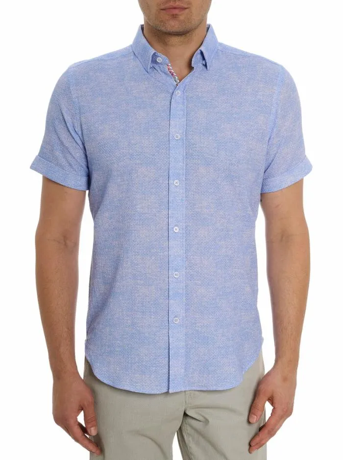 Robert Graham Button Down Shirts Men Reid Short Sleeve Button Down Shirt White