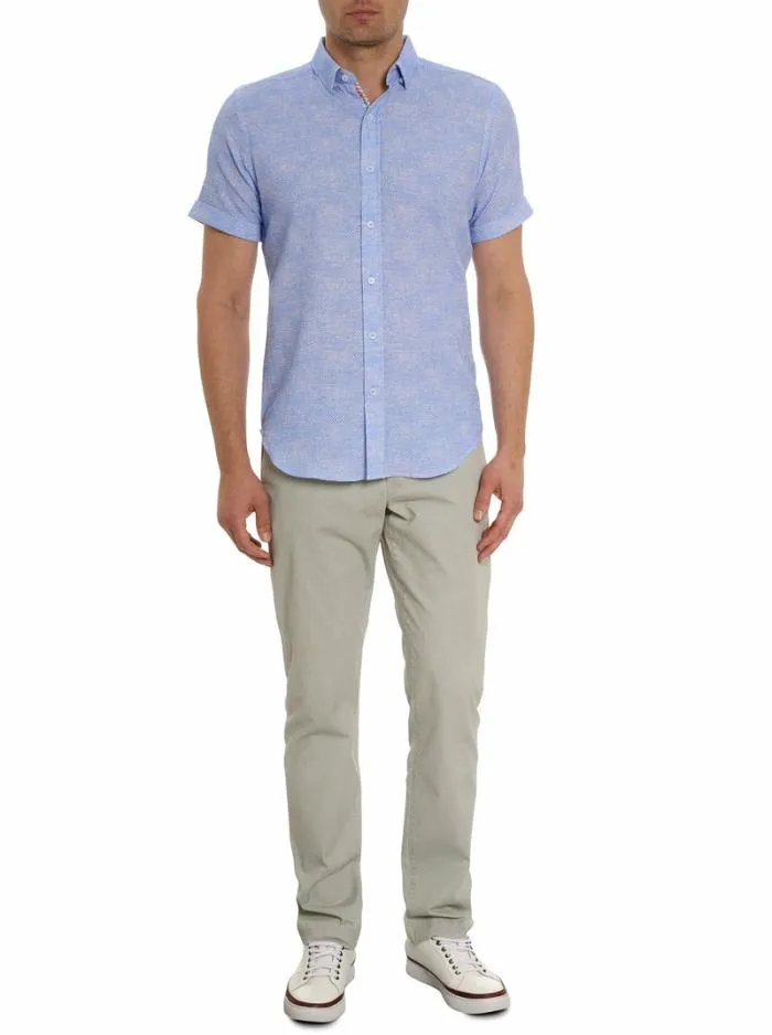 Robert Graham Button Down Shirts Men Reid Short Sleeve Button Down Shirt White