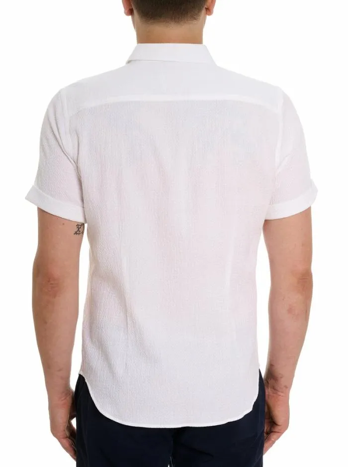 Robert Graham Button Down Shirts Men Reid Short Sleeve Button Down Shirt White
