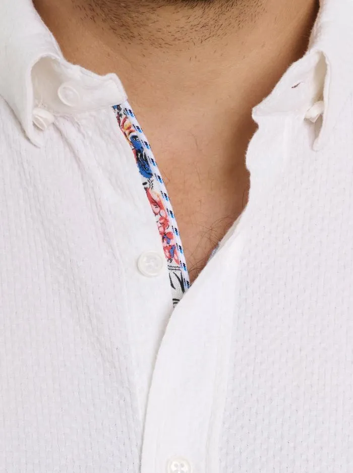 Robert Graham Button Down Shirts Men Reid Short Sleeve Button Down Shirt White