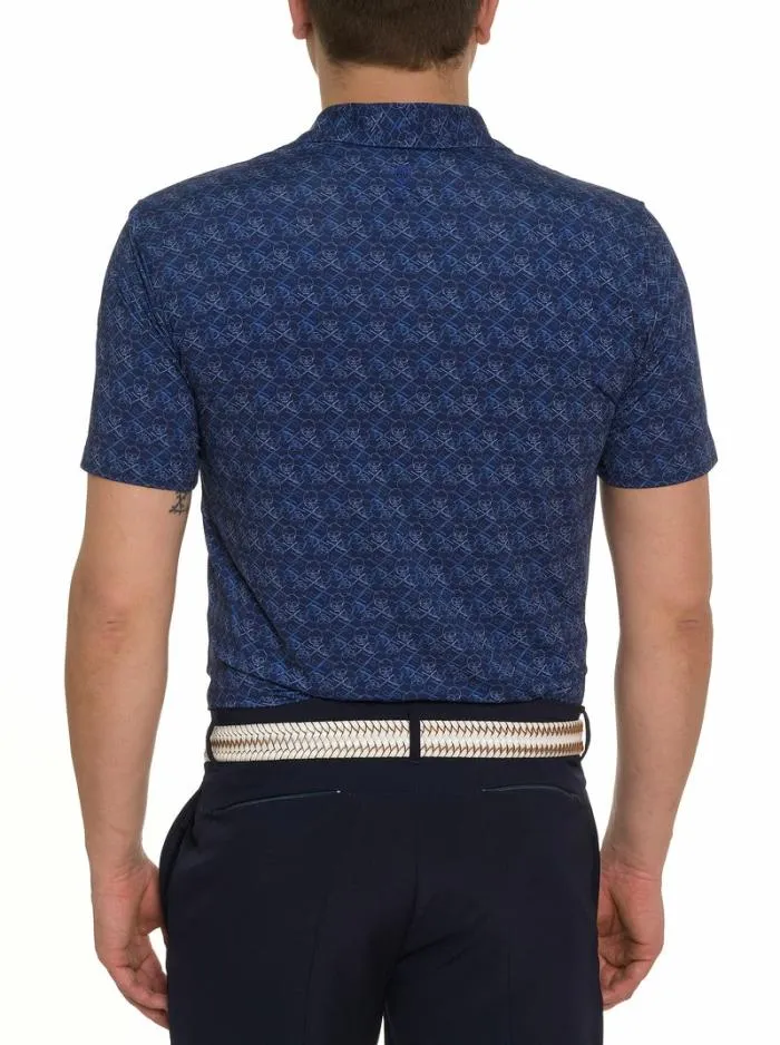 Robert Graham Polos and TShirts Men Iron Skull Performance Polo Navy