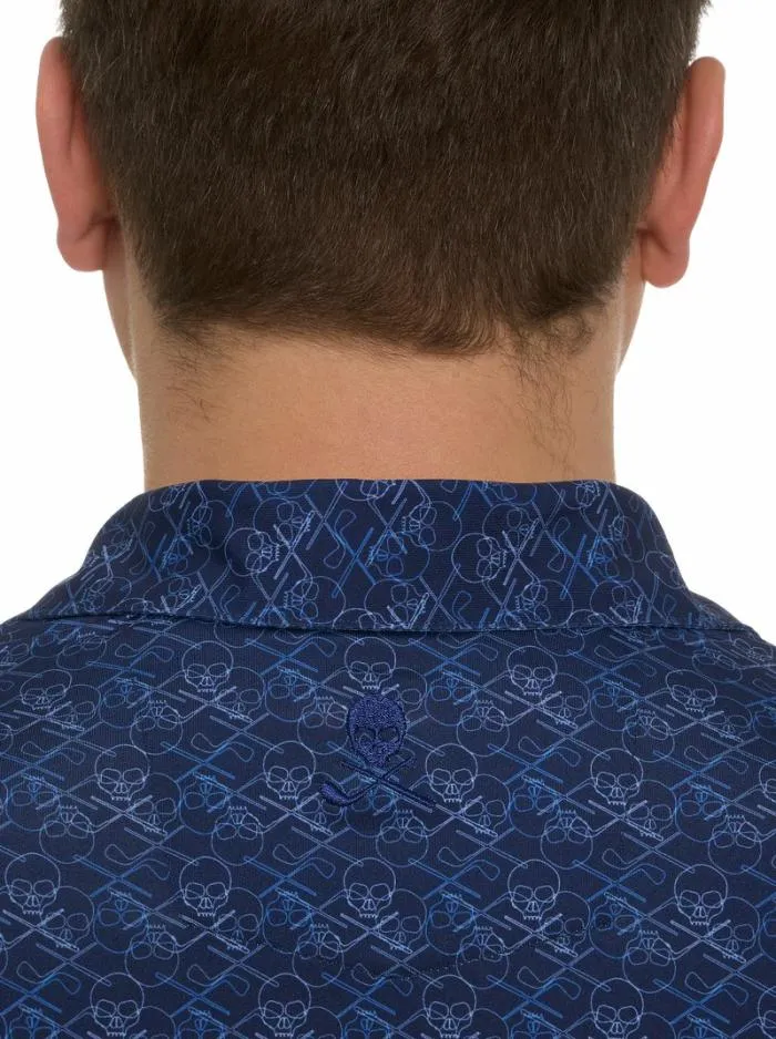 Robert Graham Polos and TShirts Men Iron Skull Performance Polo Navy
