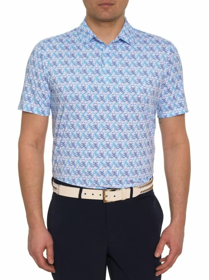 Robert Graham Polos and TShirts Men Iron Skull Performance Polo Navy