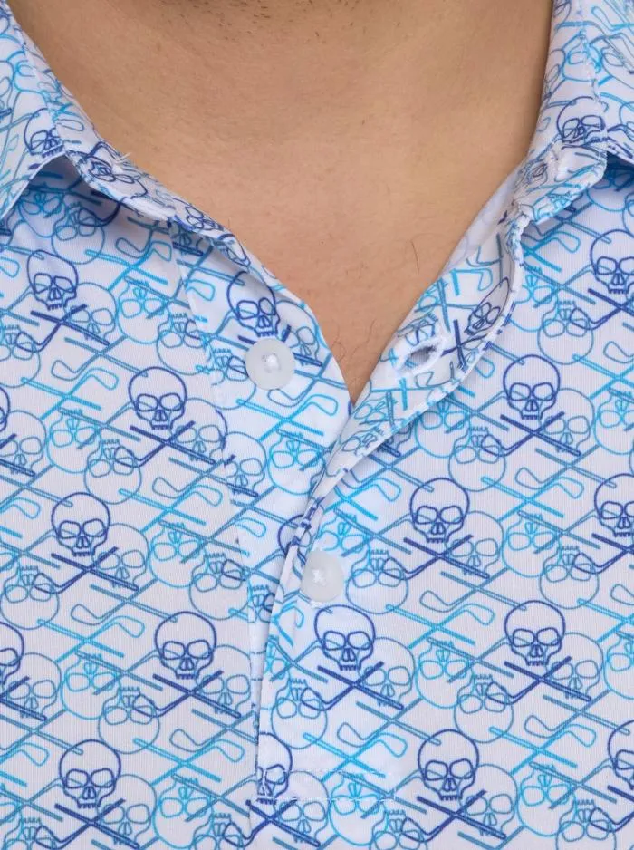 Robert Graham Polos and TShirts Men Iron Skull Performance Polo Navy