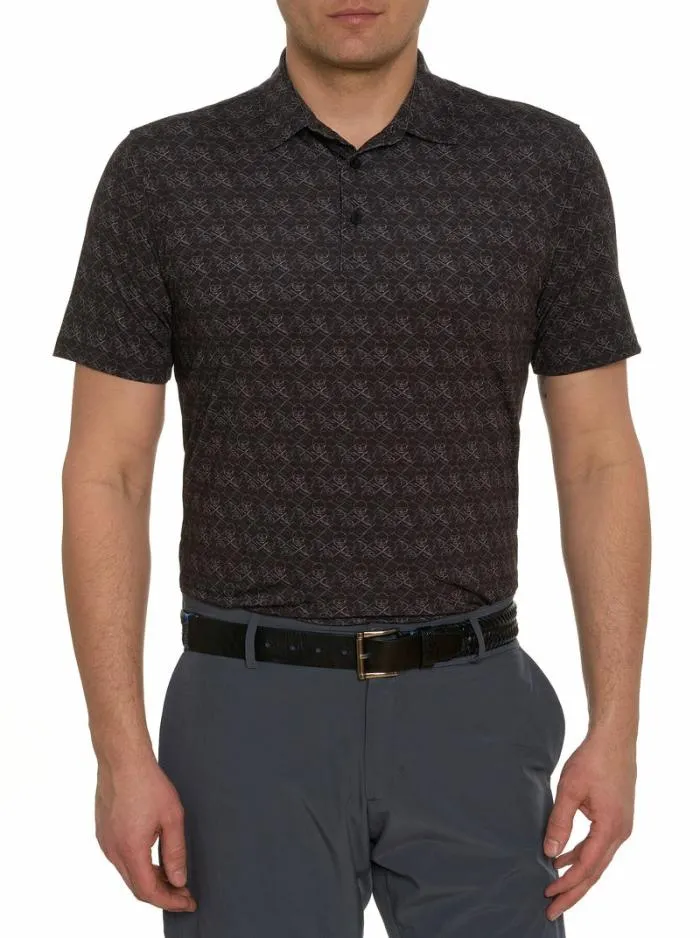 Robert Graham Polos and TShirts Men Iron Skull Performance Polo Navy