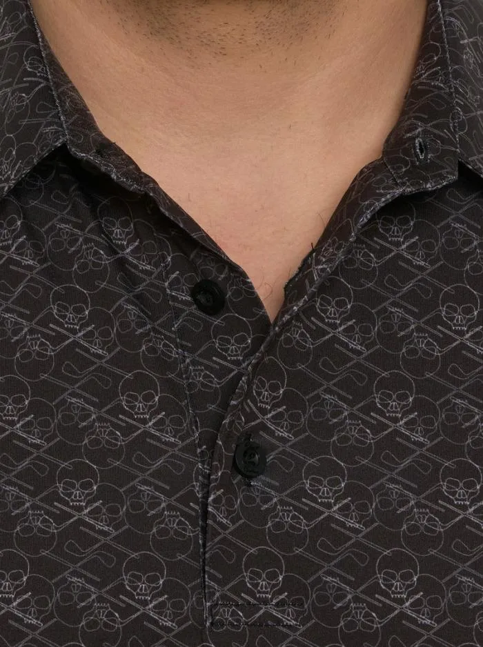 Robert Graham Polos and TShirts Men Iron Skull Performance Polo Navy