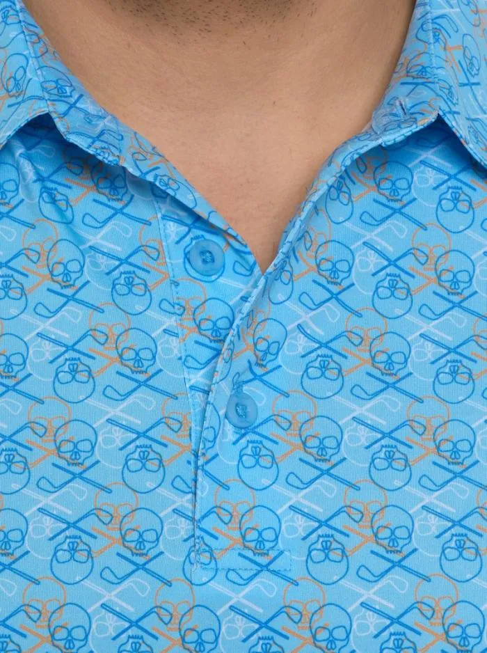 Robert Graham Polos and TShirts Men Iron Skull Performance Polo Navy