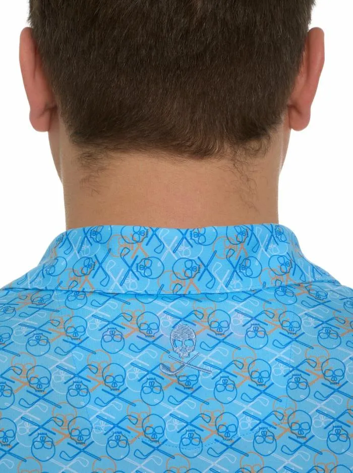 Robert Graham Polos and TShirts Men Iron Skull Performance Polo Navy