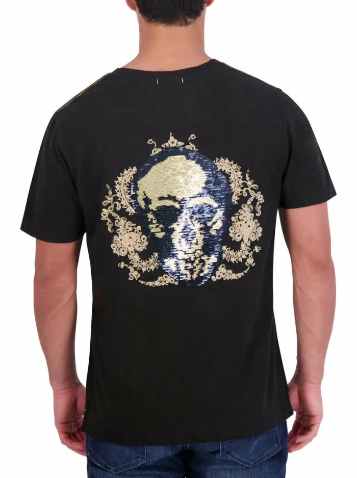 Robert Graham Polos and TShirts Men Limited Edition Neil Sequin Skull TShirt Black Robert Graham Polos and TShirts Men Limited Edition Neil Sequin Skull TShirt Black