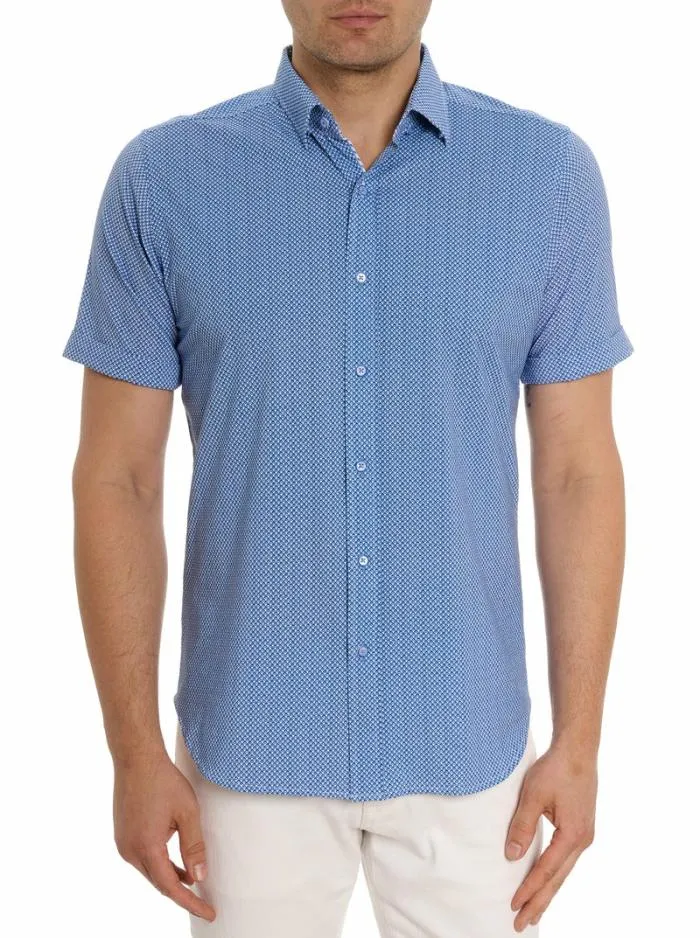 Robert Graham Sweaters and Knits Men Shuler Motion Short Sleeve Knit Shirt Blue Robert Graham Sweaters and Knits Men Shuler Motion Short Sleeve Knit Shirt Blue