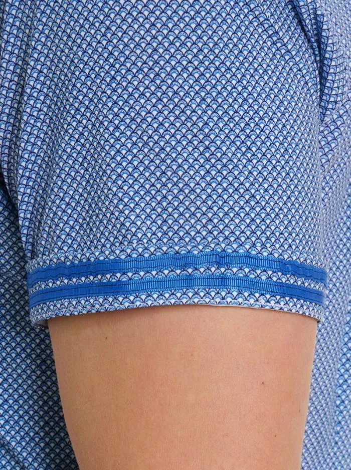 Robert Graham Sweaters and Knits Men Shuler Motion Short Sleeve Knit Shirt Blue
