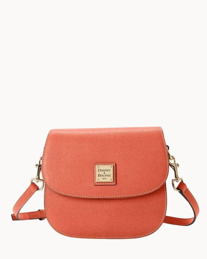 Saffiano Saddle Bag Coral Women Dooney and Bourke Crossbodies
