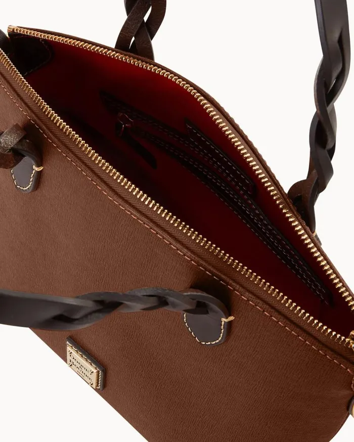 Saffiano Small Heidi Satchel Amber Women Dooney and Bourke Satchels Saffiano Small Heidi Satchel Amber Women Dooney and Bourke Satchels