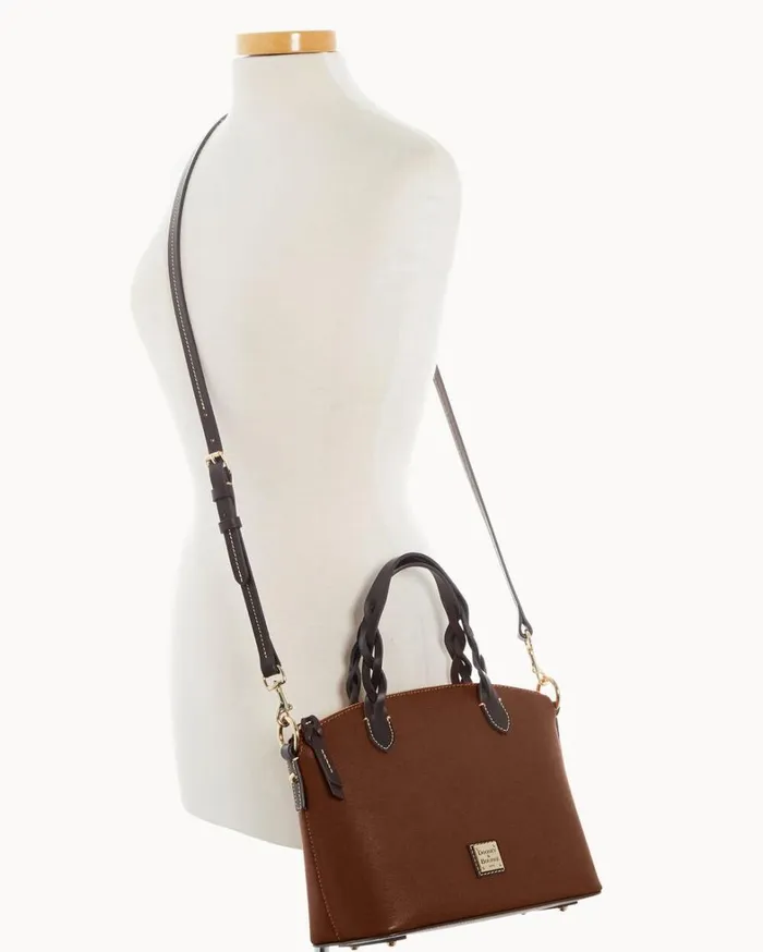 Saffiano Small Heidi Satchel Amber Women Dooney and Bourke Satchels Saffiano Small Heidi Satchel Amber Women Dooney and Bourke Satchels